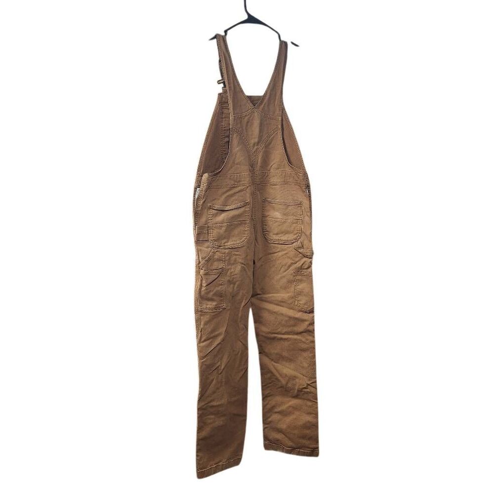 Carhartt Women's Loose Fit Brown Duck Canvas Bib Overalls S Tall Work Utility - Picture 3 of 7